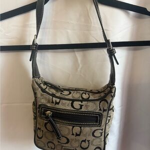 Guess Beige and Black Shoulder Bag